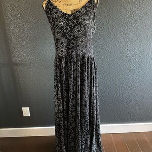 Long Tall Sally LTS Starburst Print Maxi Dress Tall Size US 10 Adjustable